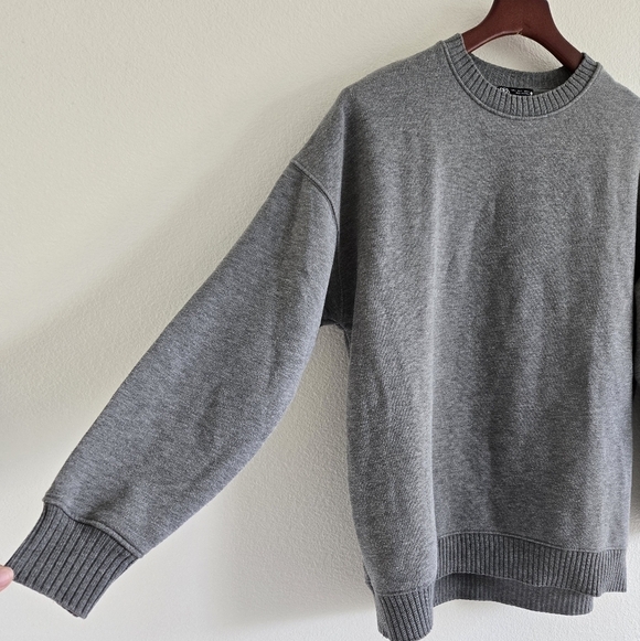 Zara Grey Oversized Plush Crewneck Sweatshirt Size Small - Picture 5 of 14